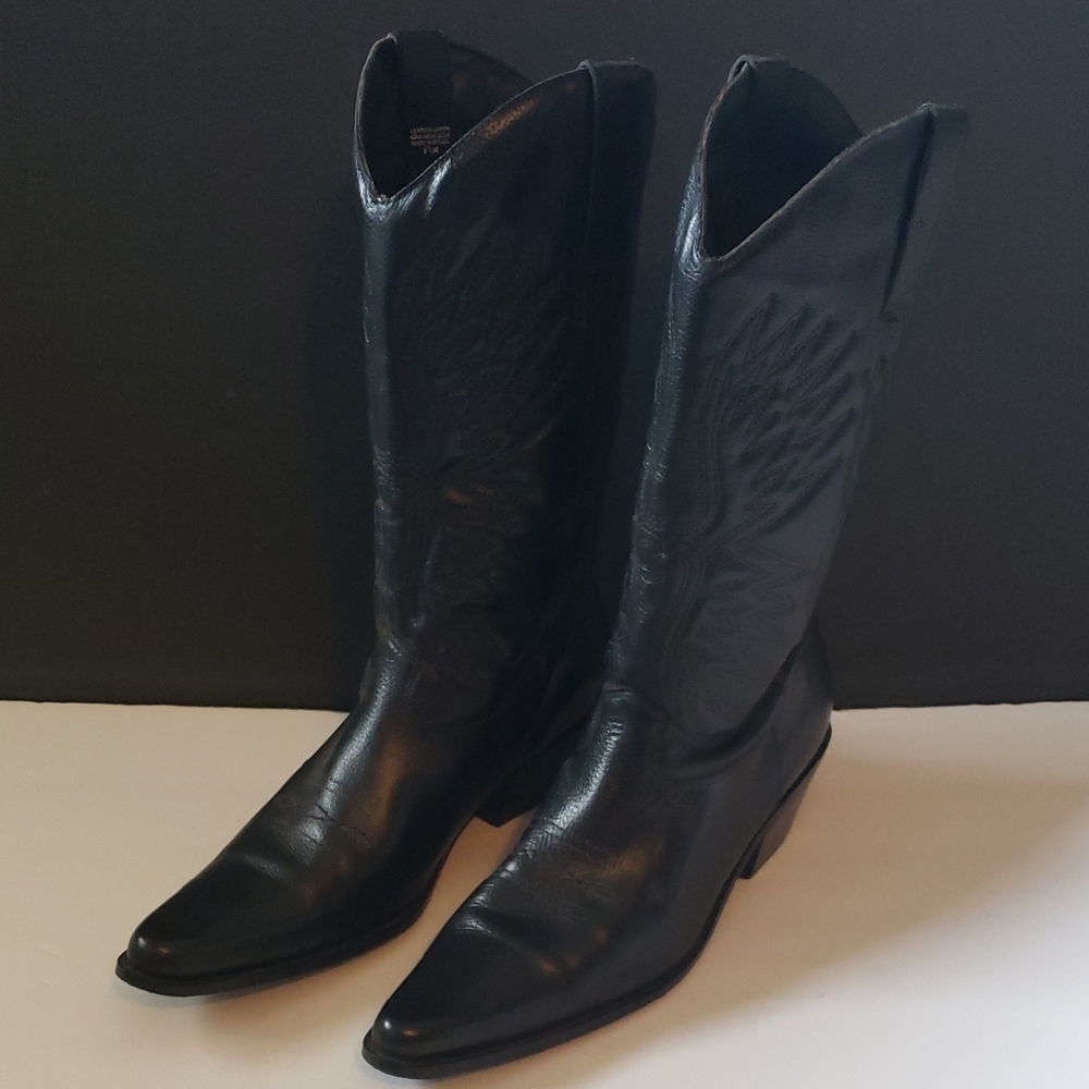 Matisse Black Leather Western Heeled Boots